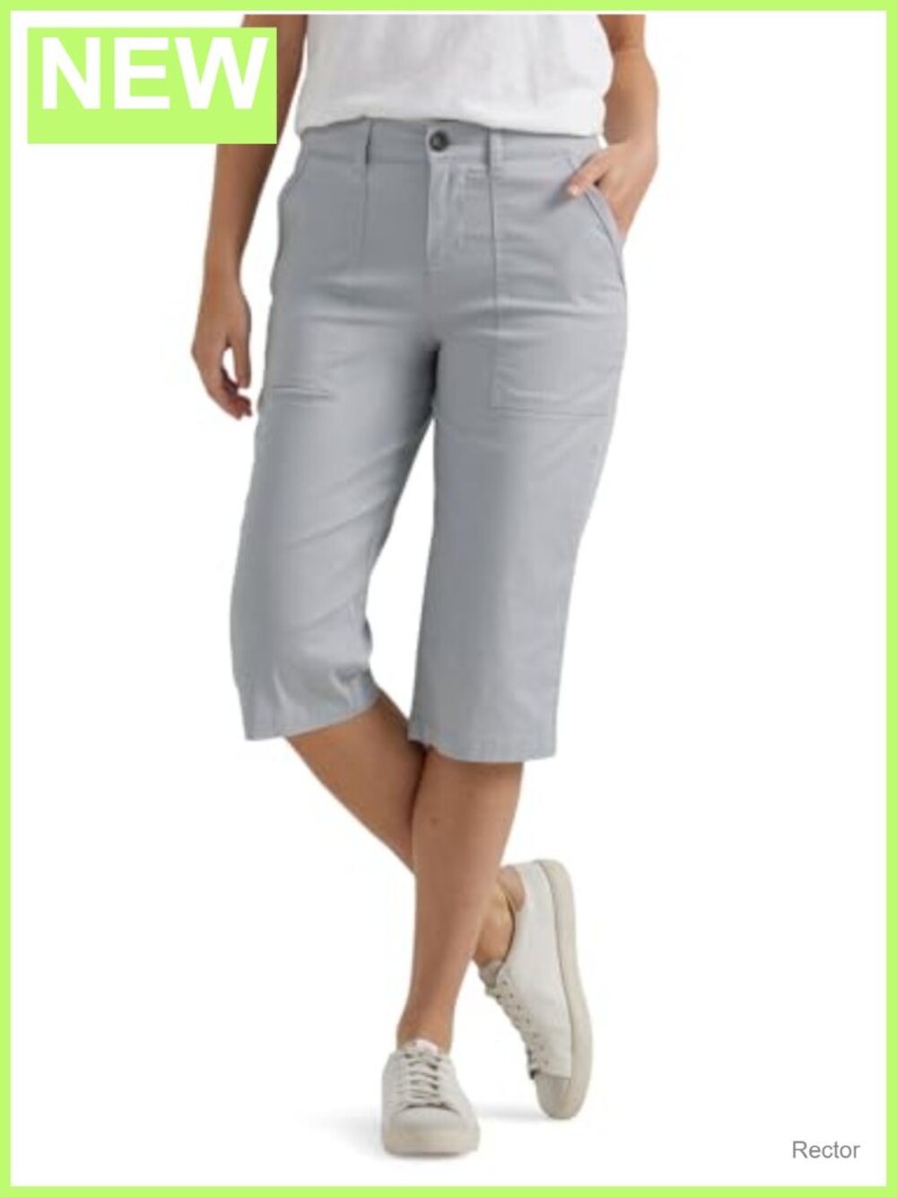Lee Relaxed Fit Skimmer Capri Pants Cotton Stretch Mid-Rise Workwear Utility